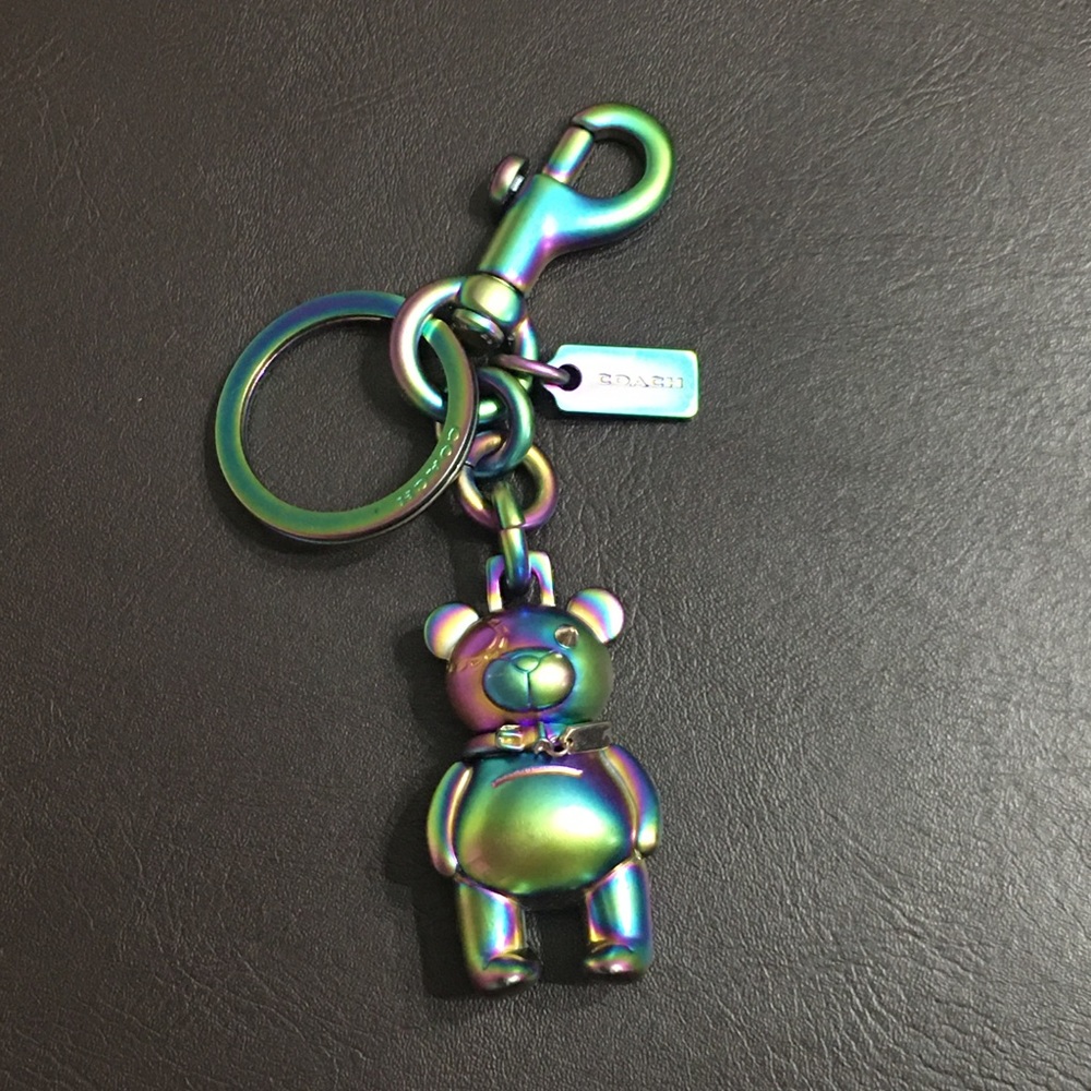 Coach Hologram Iridescent Teddy Bear Bag Charm - Picture 7 of 8